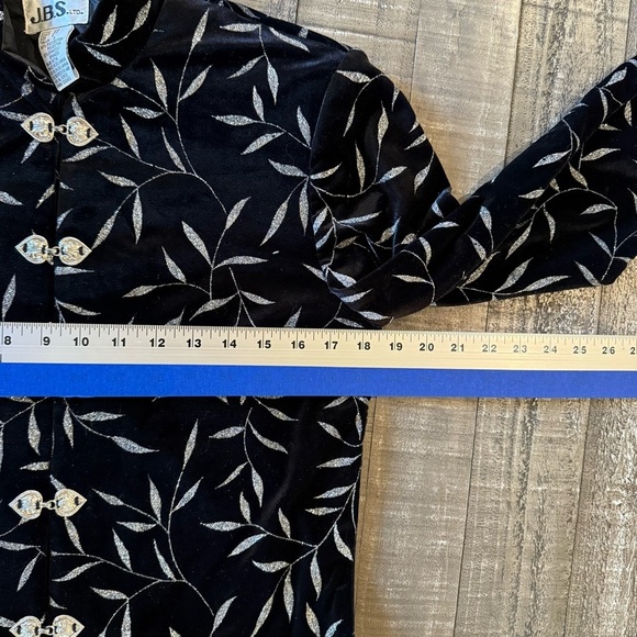 JBS Black Silver Velour Blazer Steampunk Edwardian Deco Glam Wedding Guest Small - Picture 8 of 9